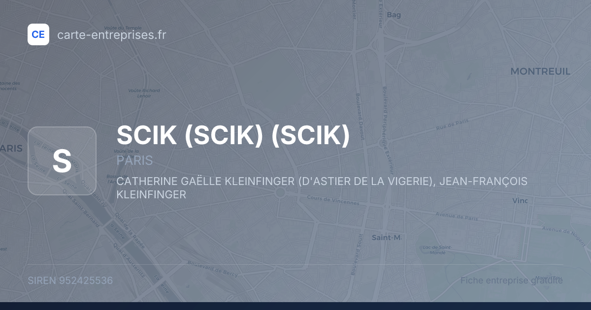 SCIK (SCIK) (SCIK) — 952425536 — fiche entreprise