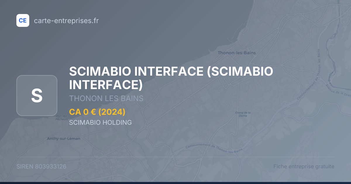 SCIMABIO INTERFACE — 803933126 — fiche entreprise