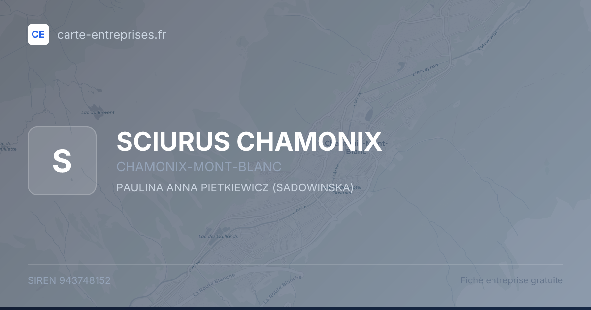SCIURUS CHAMONIX — 943748152 — fiche entreprise
