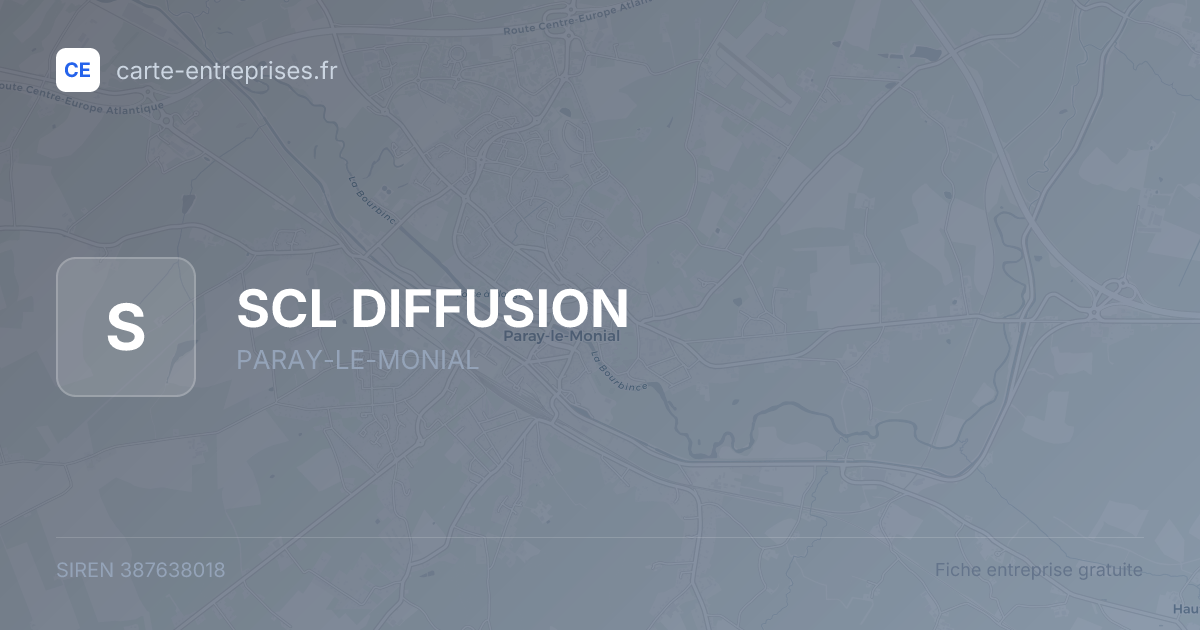 SCL DIFFUSION — 387638018 — fiche entreprise