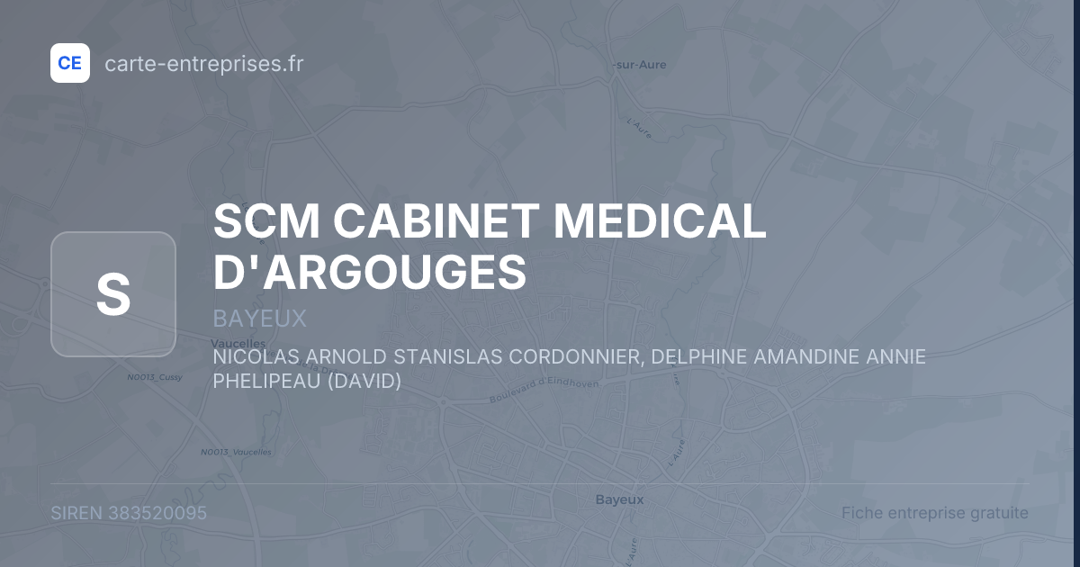 SCM CABINET MEDICAL D'ARGOUGES — 383520095 — fiche entreprise