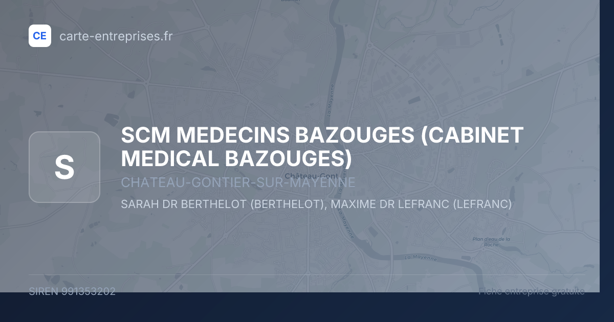 SCM MEDECINS BAZOUGES (CABINET MEDICAL BAZOUGES) — 991353202 — fiche entreprise