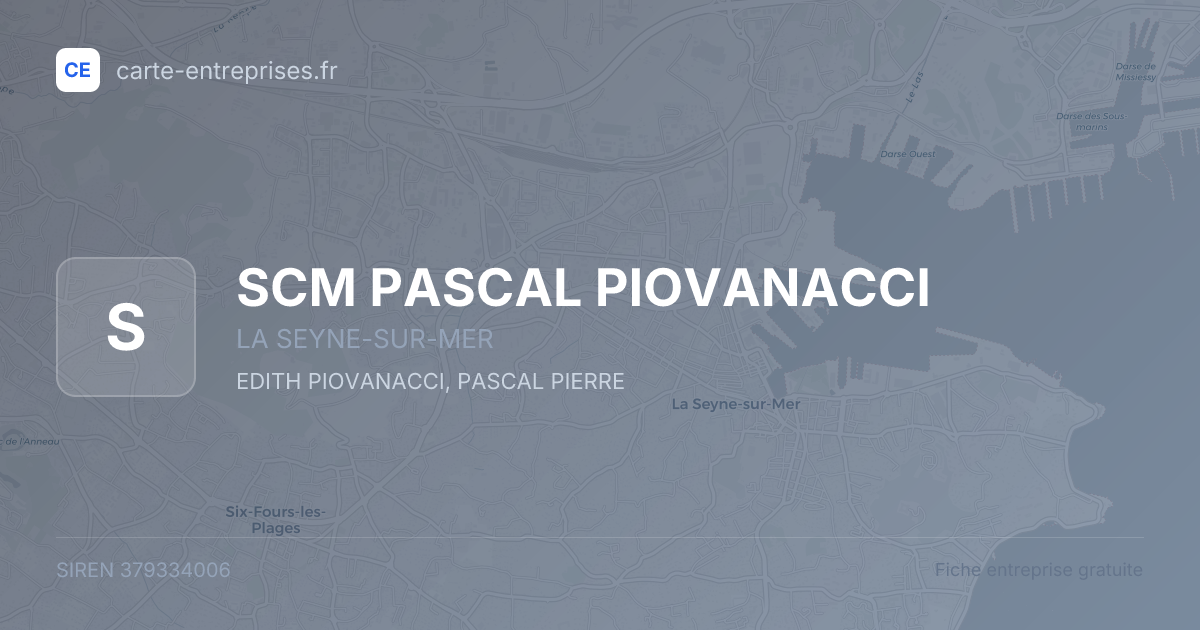 SCM PASCAL PIOVANACCI — 379334006 — fiche entreprise