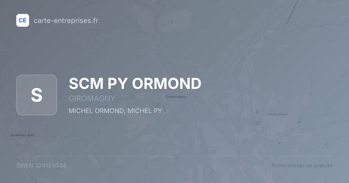SCM PY ORMOND — 324193044 — fiche entreprise