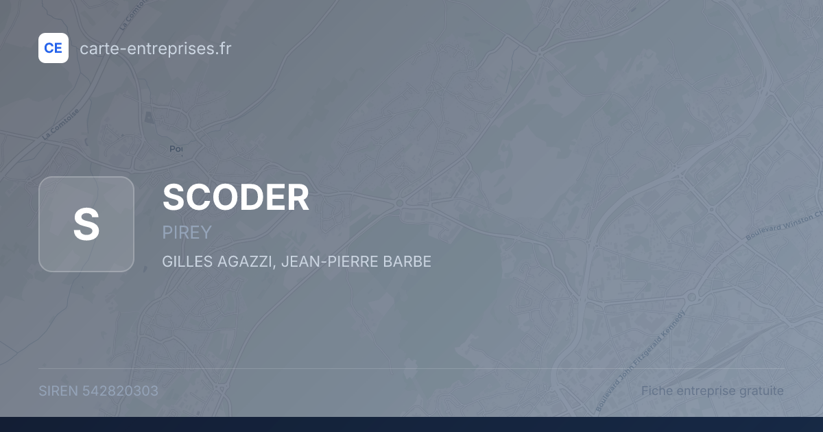 SCODER — 542820303 — fiche entreprise