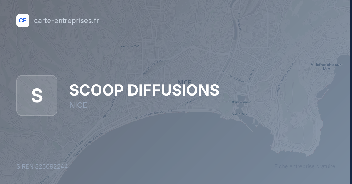 SCOOP DIFFUSIONS — 326092244 — fiche entreprise