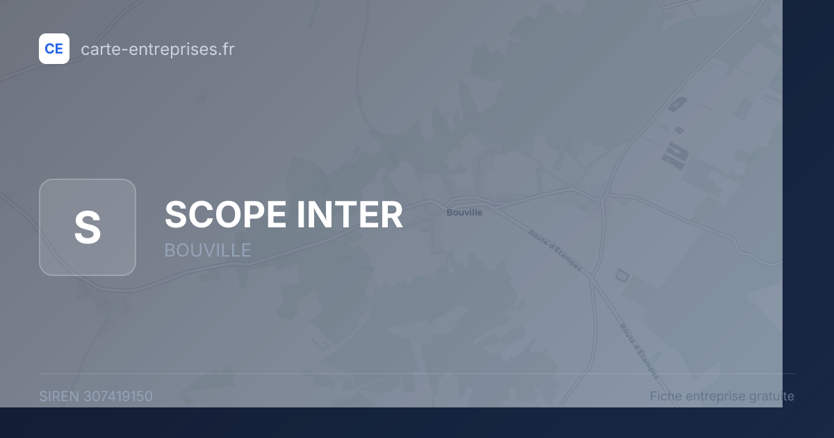 SCOPE INTER — 307419150 — fiche entreprise