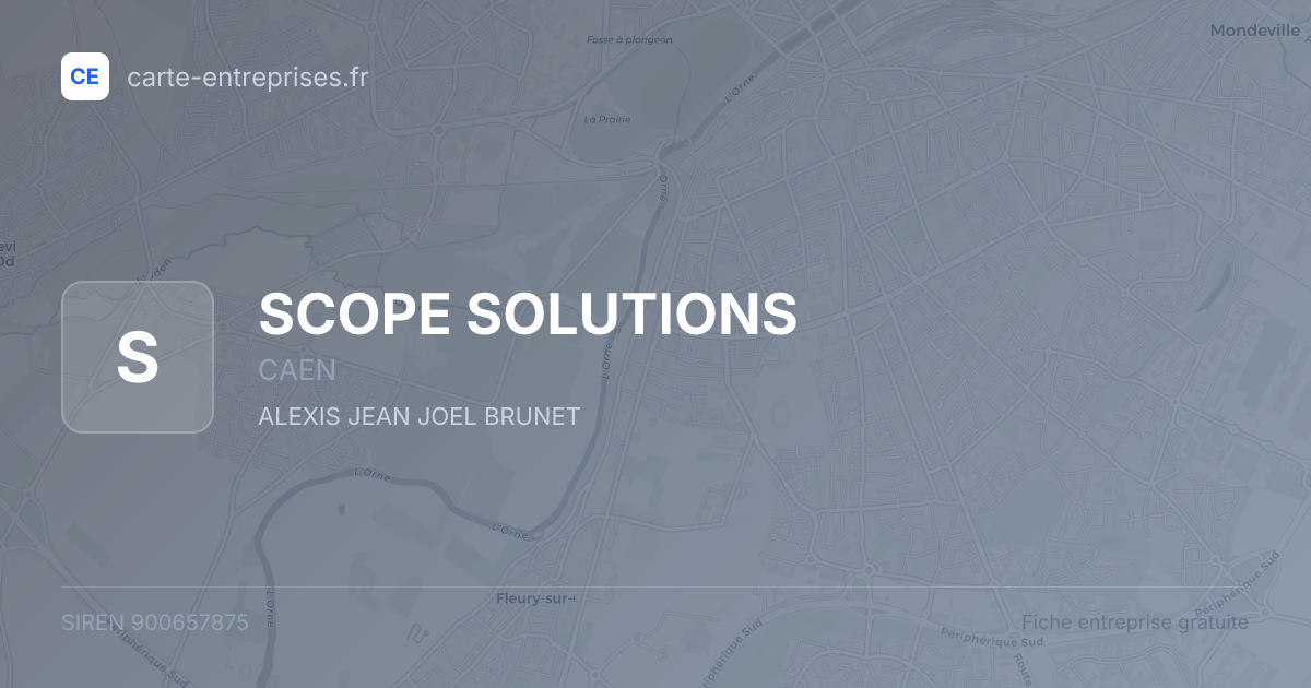 SCOPE SOLUTIONS — 900657875 — fiche entreprise