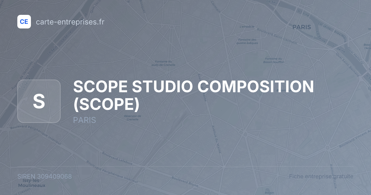 SCOPE STUDIO COMPOSITION (SCOPE) — 309409068 — fiche entreprise
