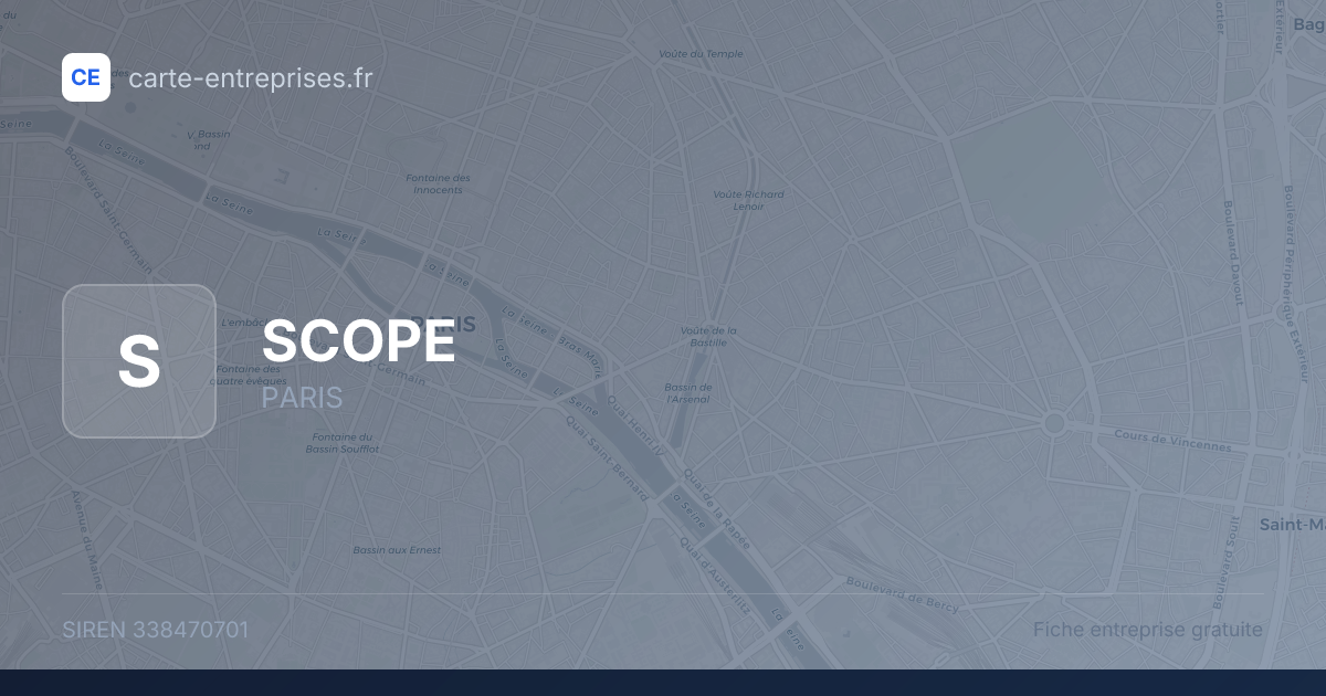 SCOPE — 338470701 — fiche entreprise