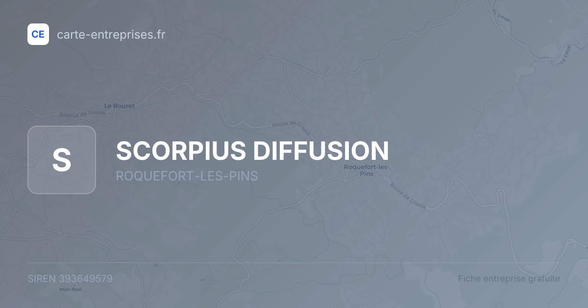 SCORPIUS DIFFUSION — 393649579 — fiche entreprise