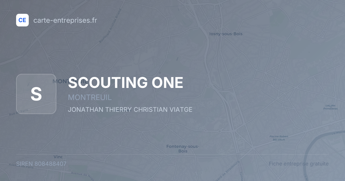 SCOUTING ONE — 808488407 — fiche entreprise