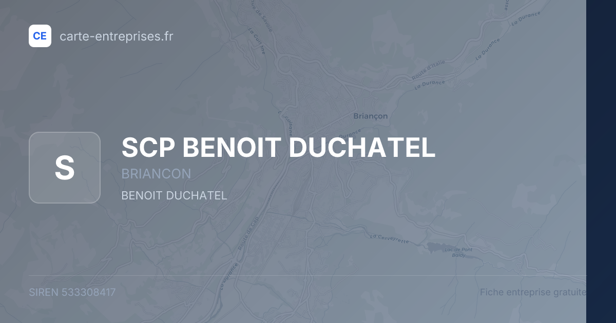 SCP BENOIT DUCHATEL — 533308417 — fiche entreprise
