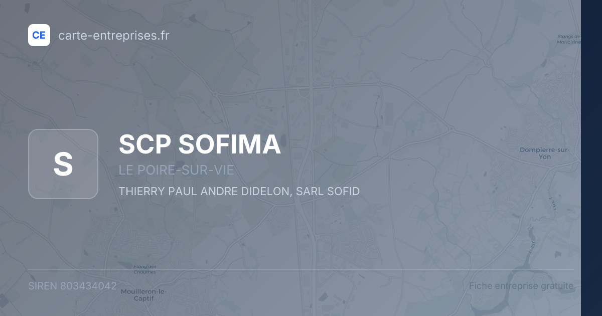 SCP SOFIMA — 803434042 — fiche entreprise