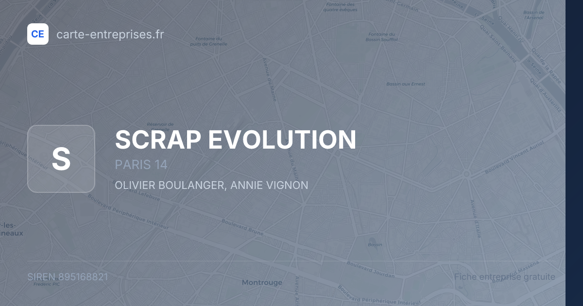 SCRAP EVOLUTION — 895168821 — fiche entreprise