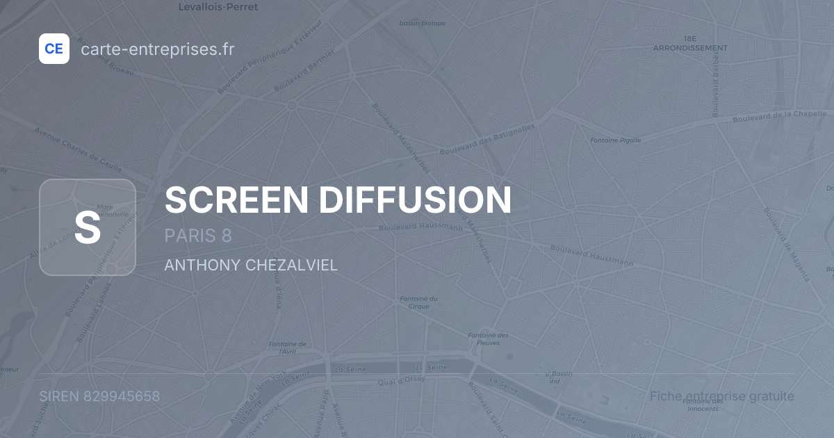 SCREEN DIFFUSION — 829945658 — fiche entreprise