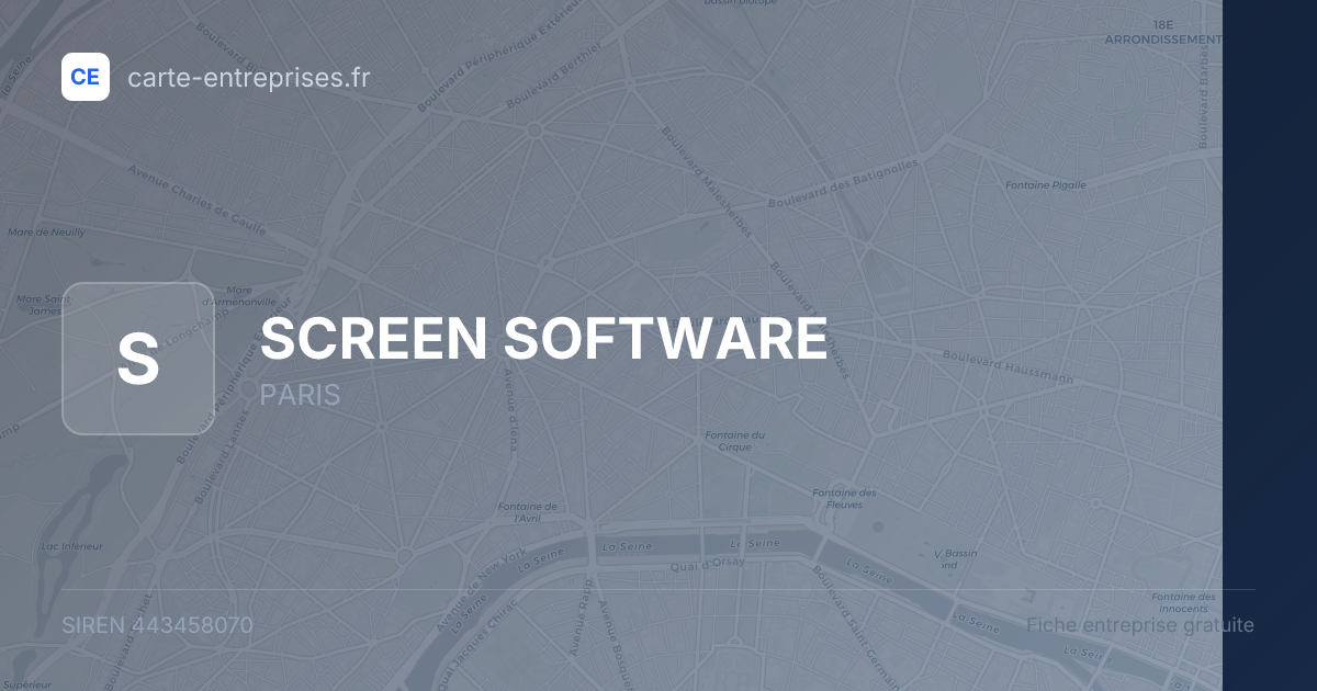 SCREEN SOFTWARE — 443458070 — fiche entreprise