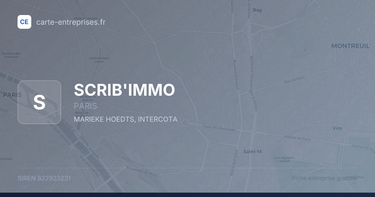SCRIB'IMMO — 822923231 — fiche entreprise
