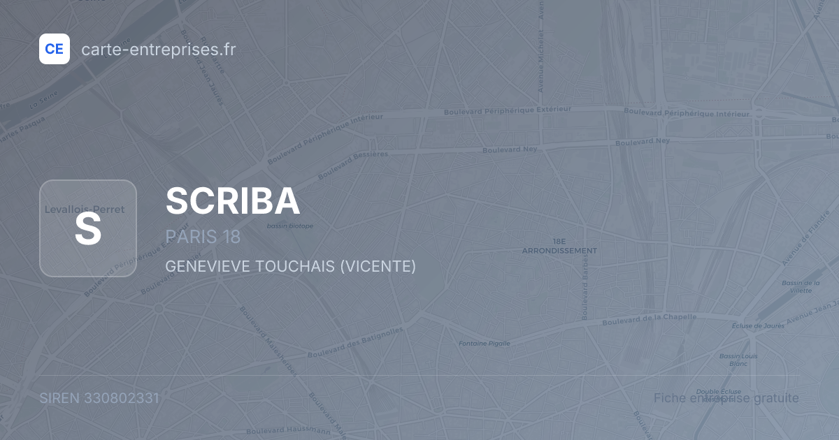 SCRIBA — 330802331 — fiche entreprise