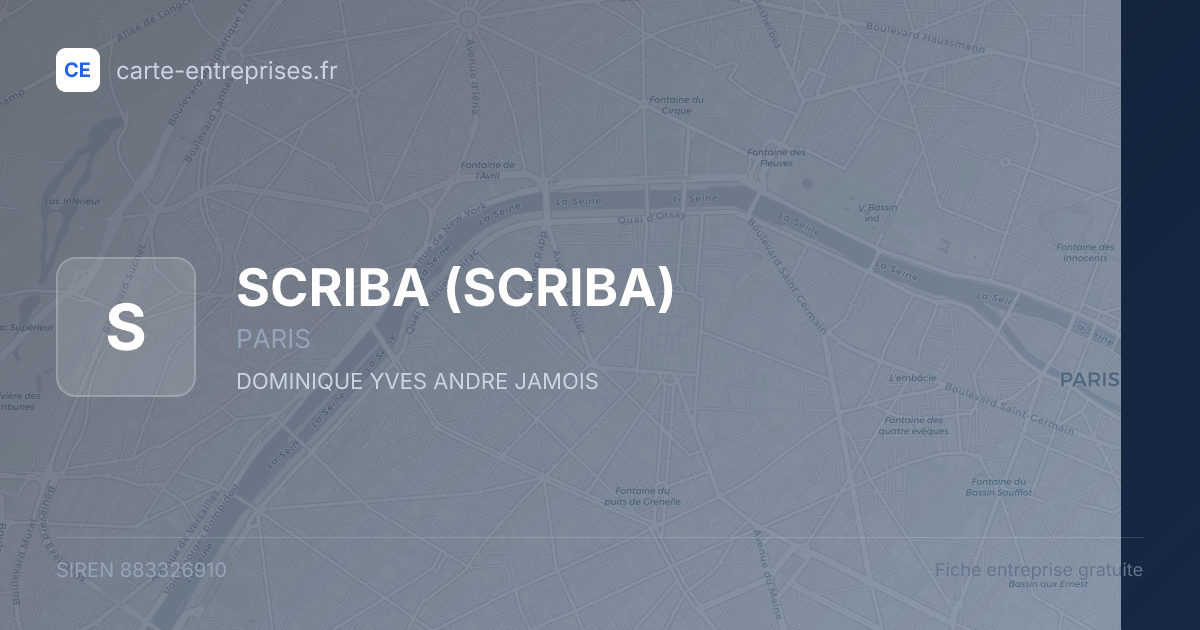 SCRIBA — 883326910 — fiche entreprise