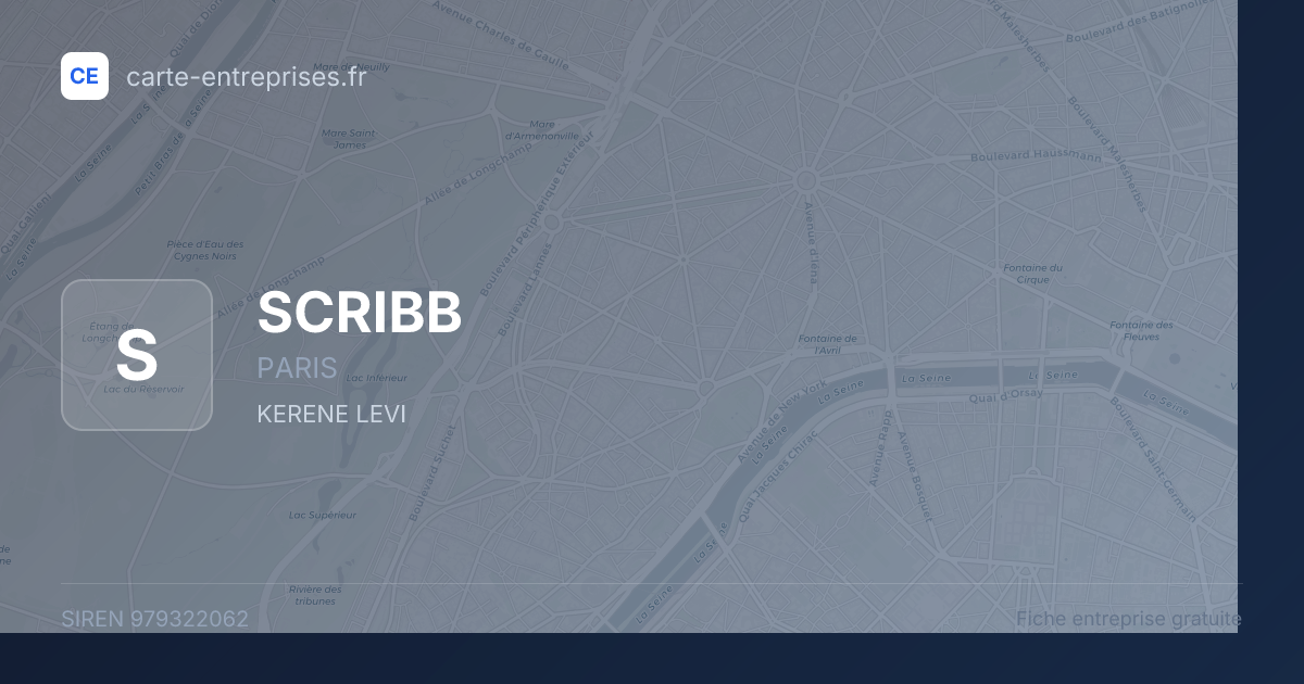 SCRIBB — 979322062 — fiche entreprise