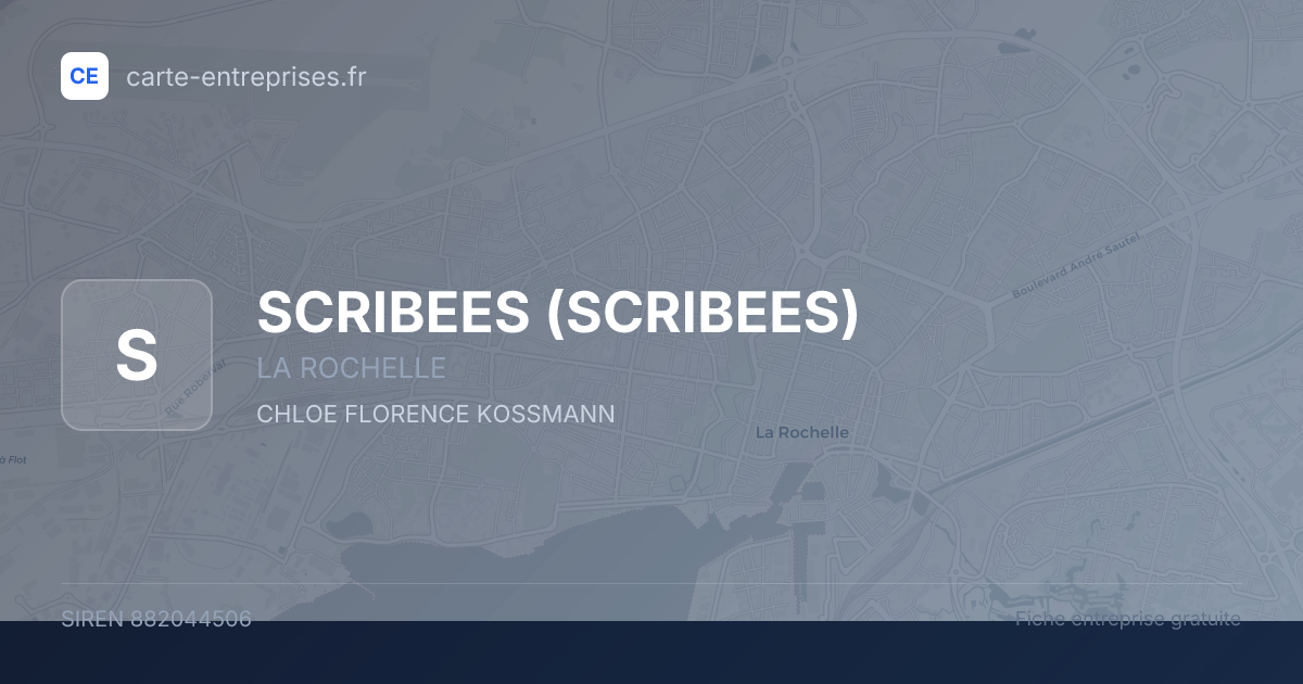 SCRIBEES — 882044506 — fiche entreprise