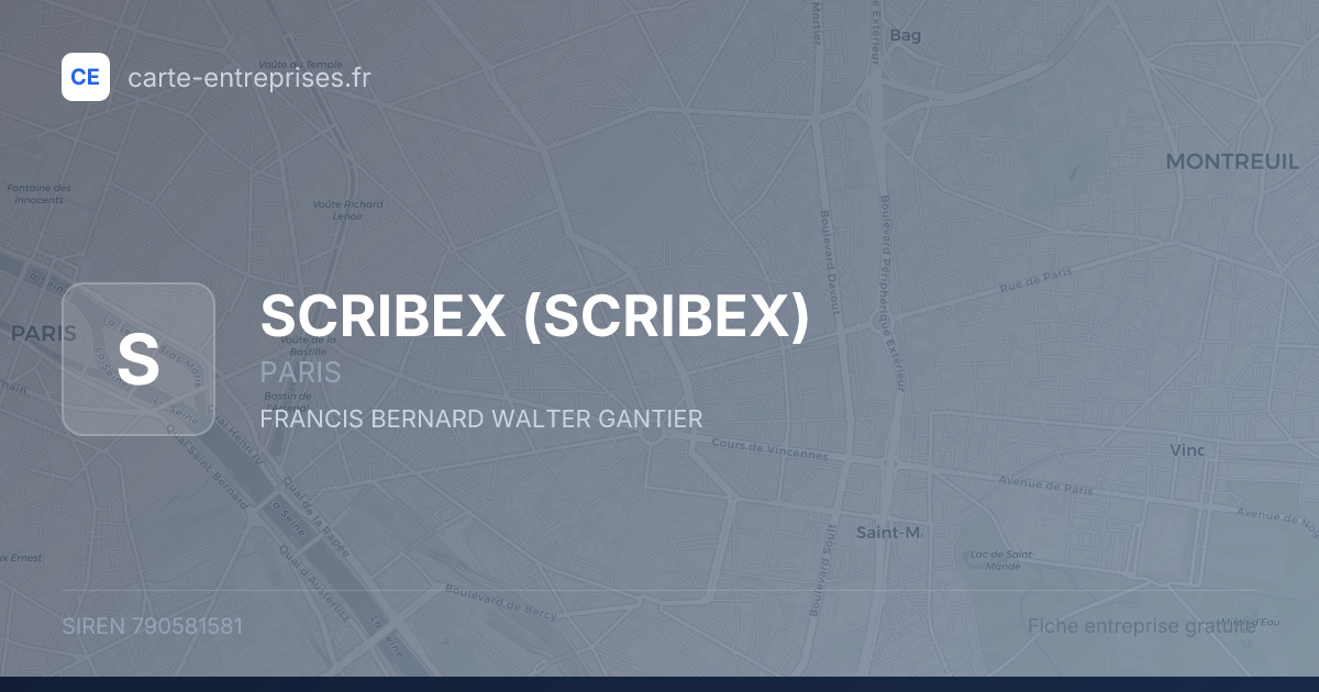 SCRIBEX — 790581581 — fiche entreprise