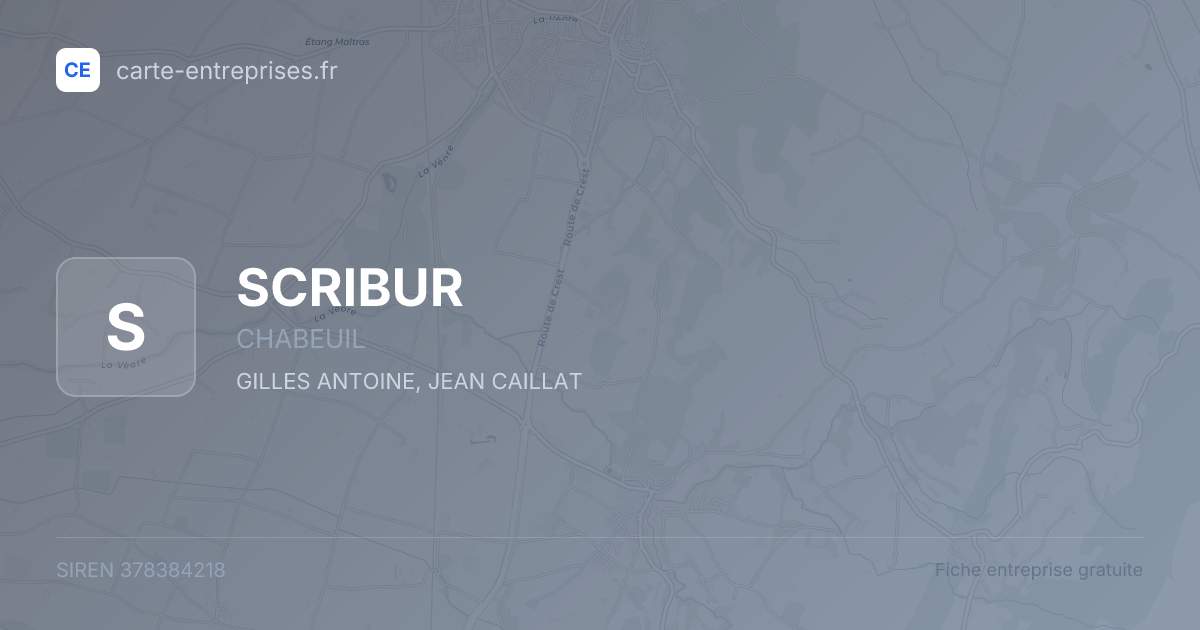 SCRIBUR — 378384218 — fiche entreprise