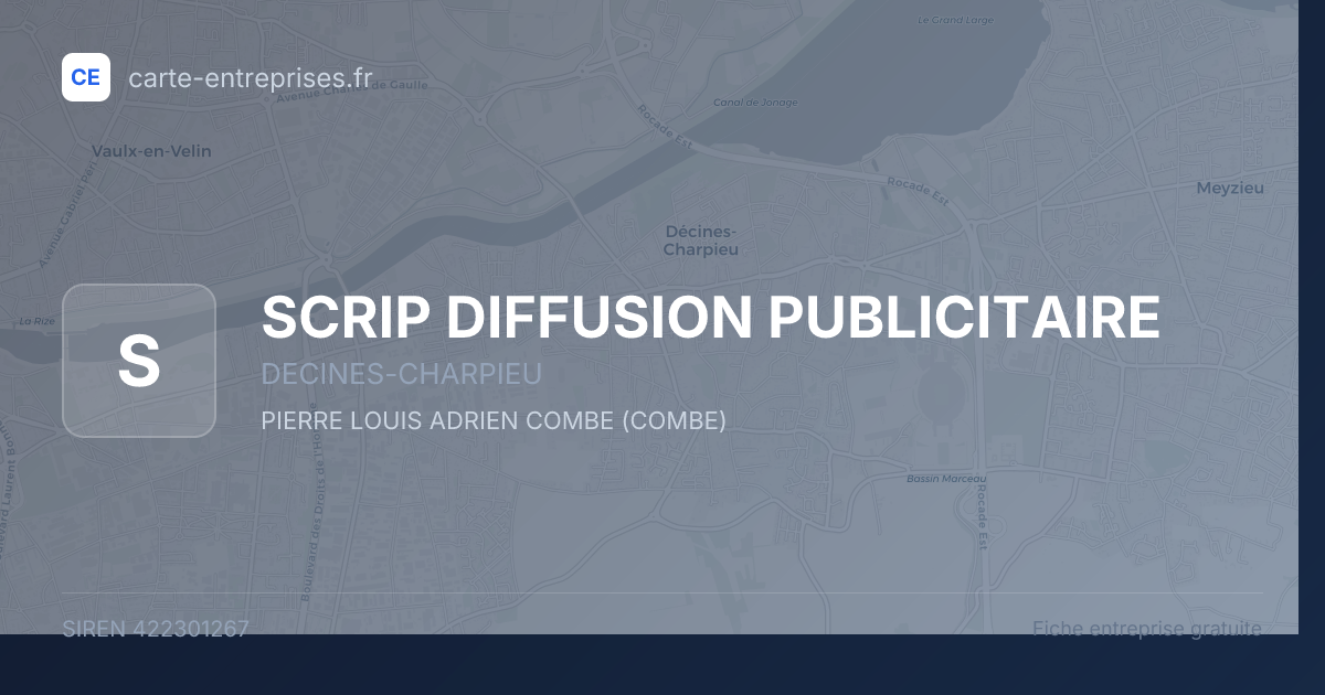 SCRIP DIFFUSION PUBLICITAIRE — 422301267 — fiche entreprise