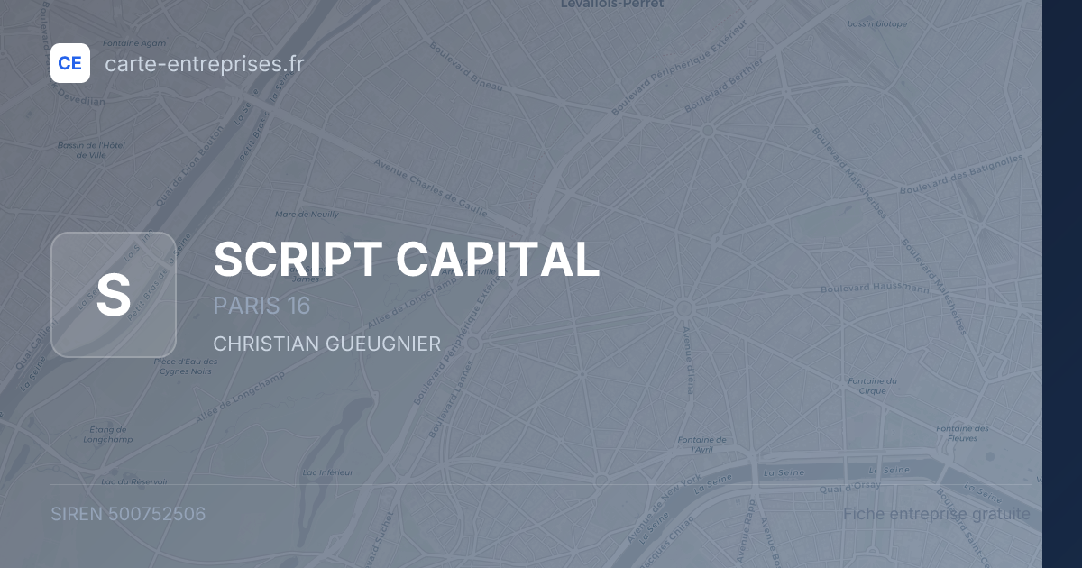 SCRIPT CAPITAL — 500752506 — fiche entreprise