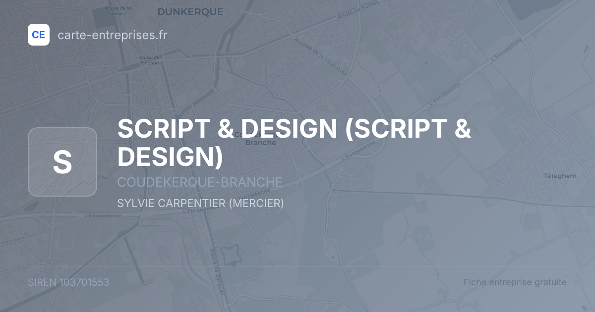 SCRIPT & DESIGN — 103701553 — fiche entreprise