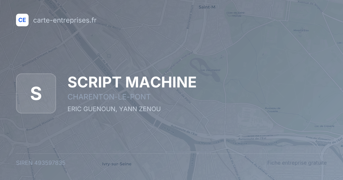 SCRIPT MACHINE — 493597835 — fiche entreprise