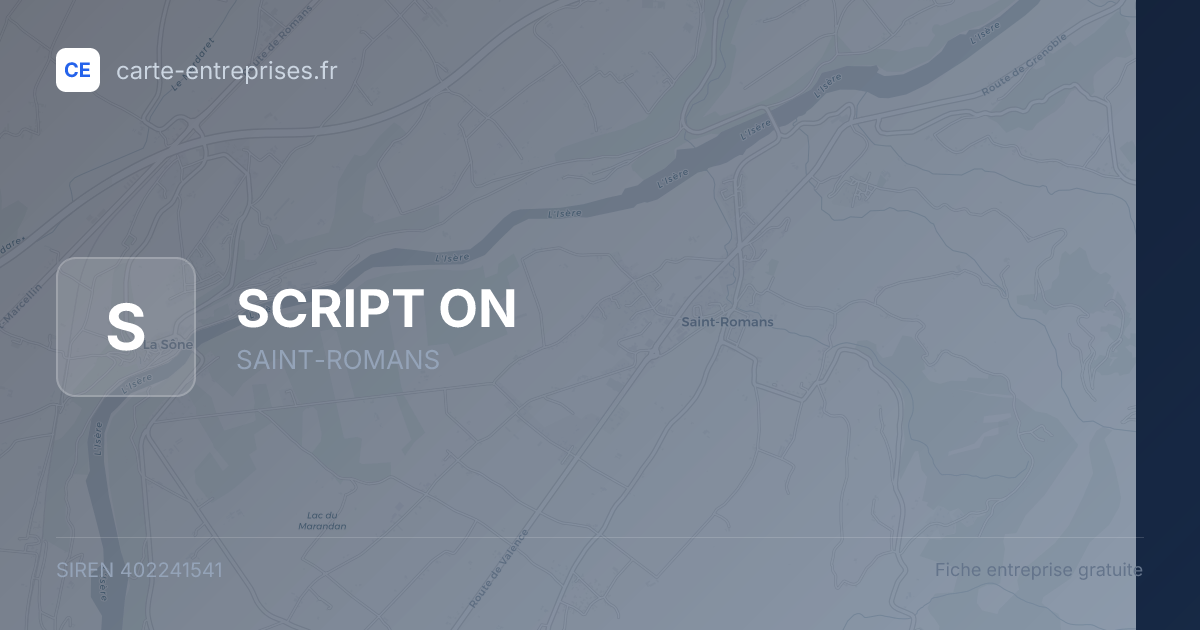 SCRIPT ON — 402241541 — fiche entreprise