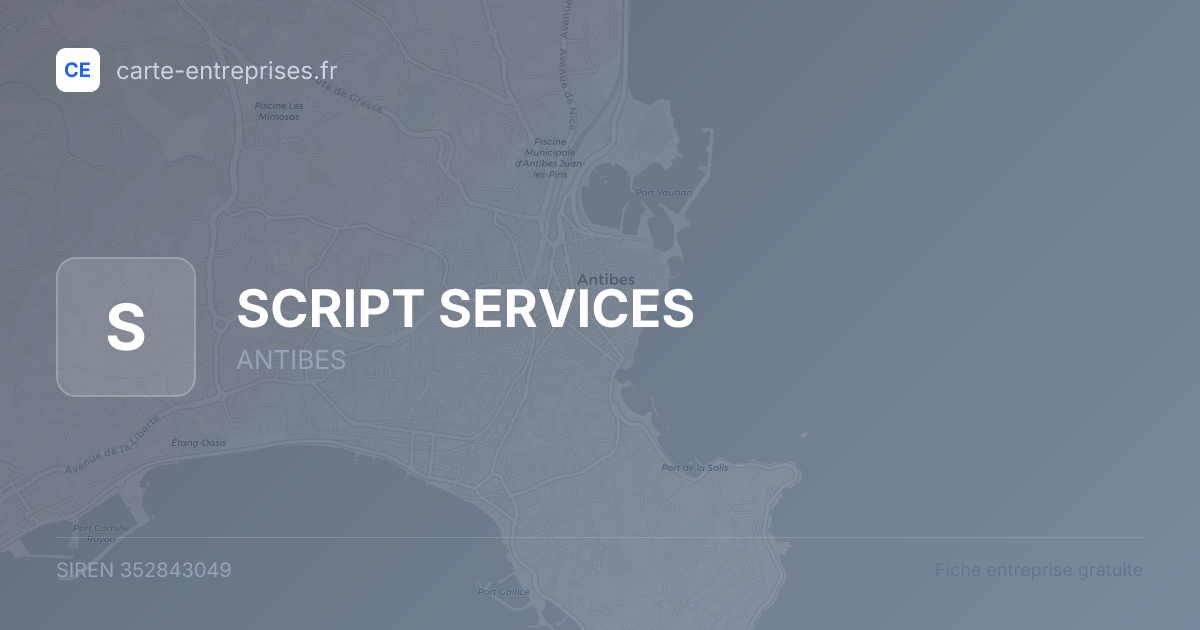 SCRIPT SERVICES — 352843049 — fiche entreprise