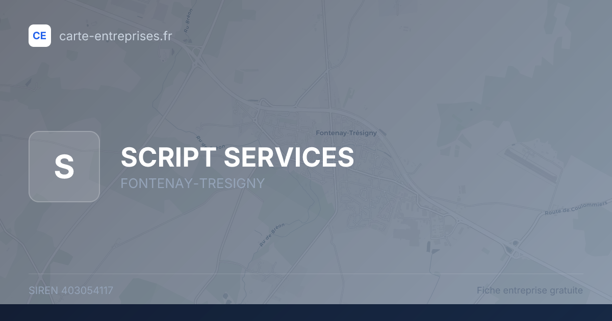 SCRIPT SERVICES — 403054117 — fiche entreprise