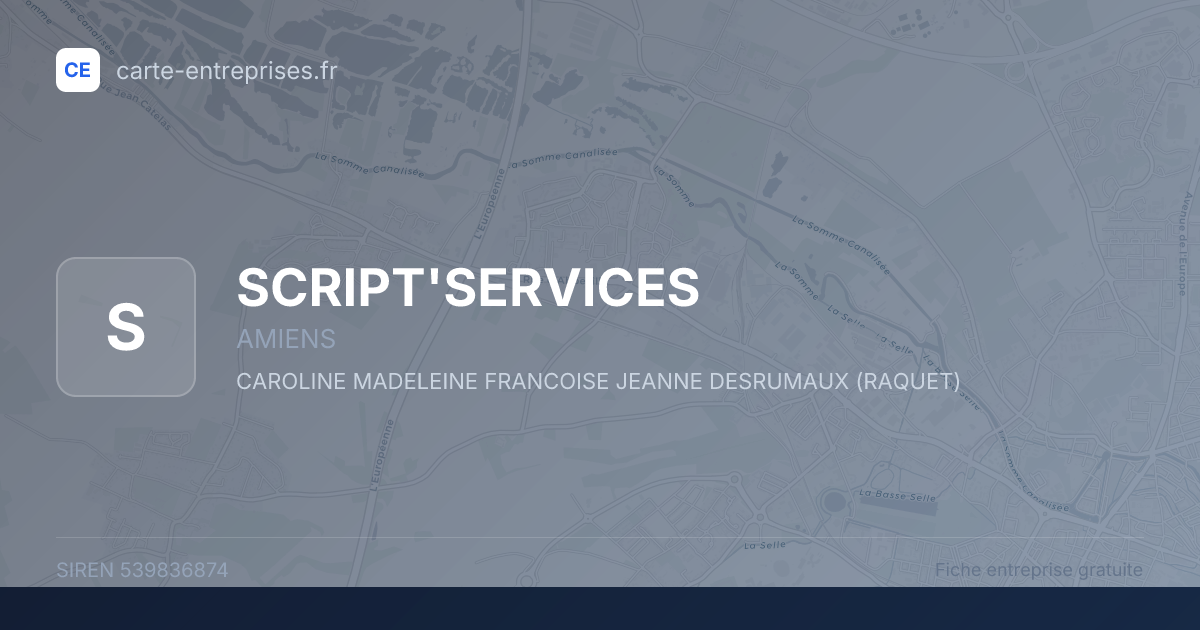 SCRIPT'SERVICES — 539836874 — fiche entreprise