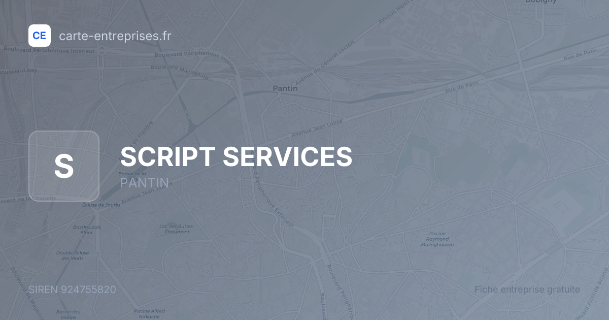 SCRIPT SERVICES — 924755820 — fiche entreprise