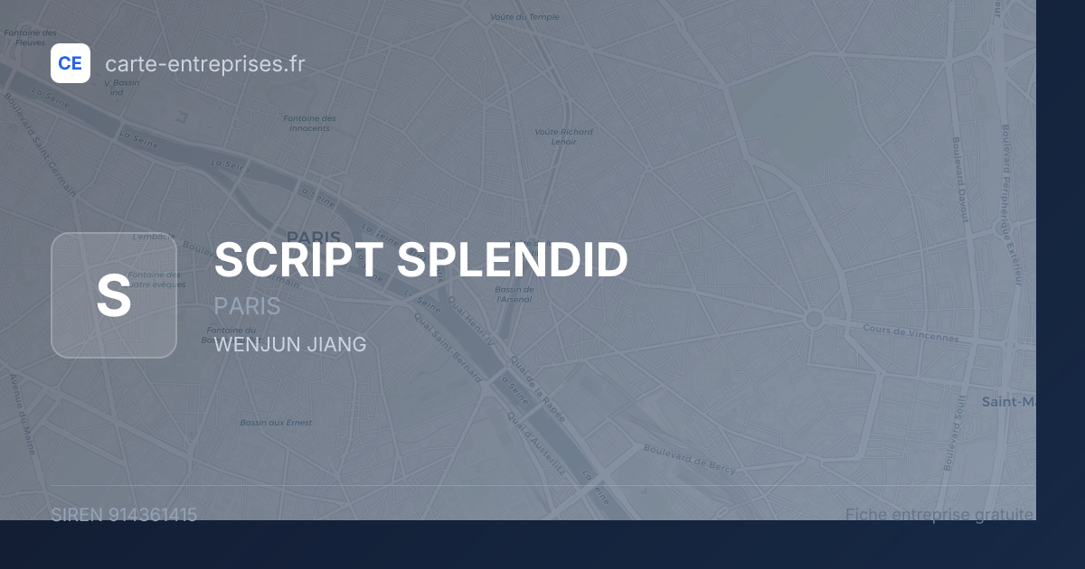 SCRIPT SPLENDID — 914361415 — fiche entreprise