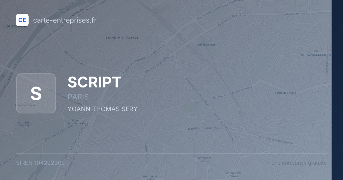 SCRIPT — 104222302 — fiche entreprise