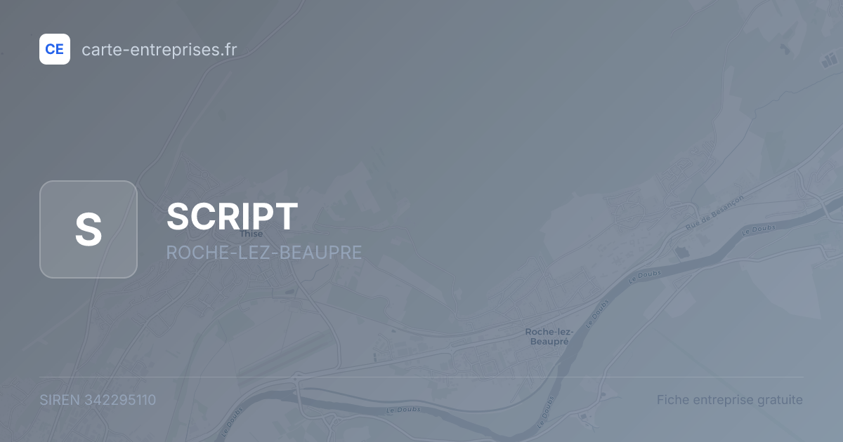 SCRIPT — 342295110 — fiche entreprise