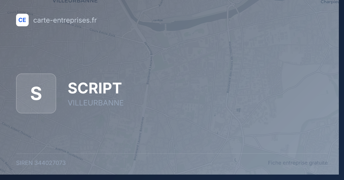 SCRIPT — 344027073 — fiche entreprise