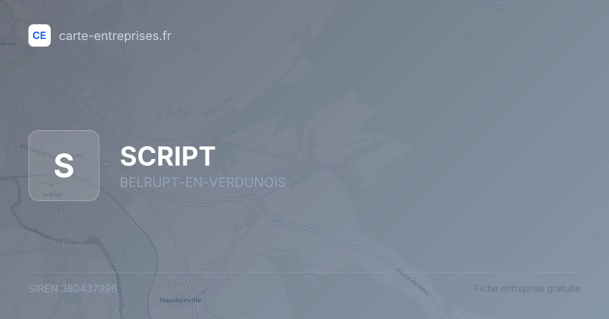 SCRIPT — 380437996 — fiche entreprise