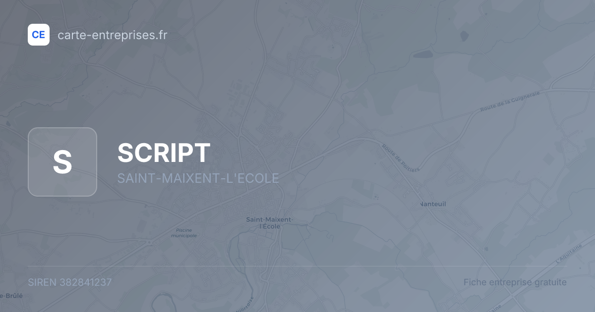 SCRIPT — 382841237 — fiche entreprise