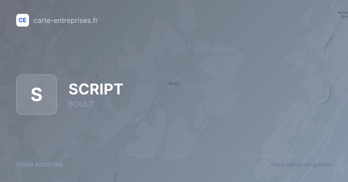SCRIPT — 411581796 — fiche entreprise