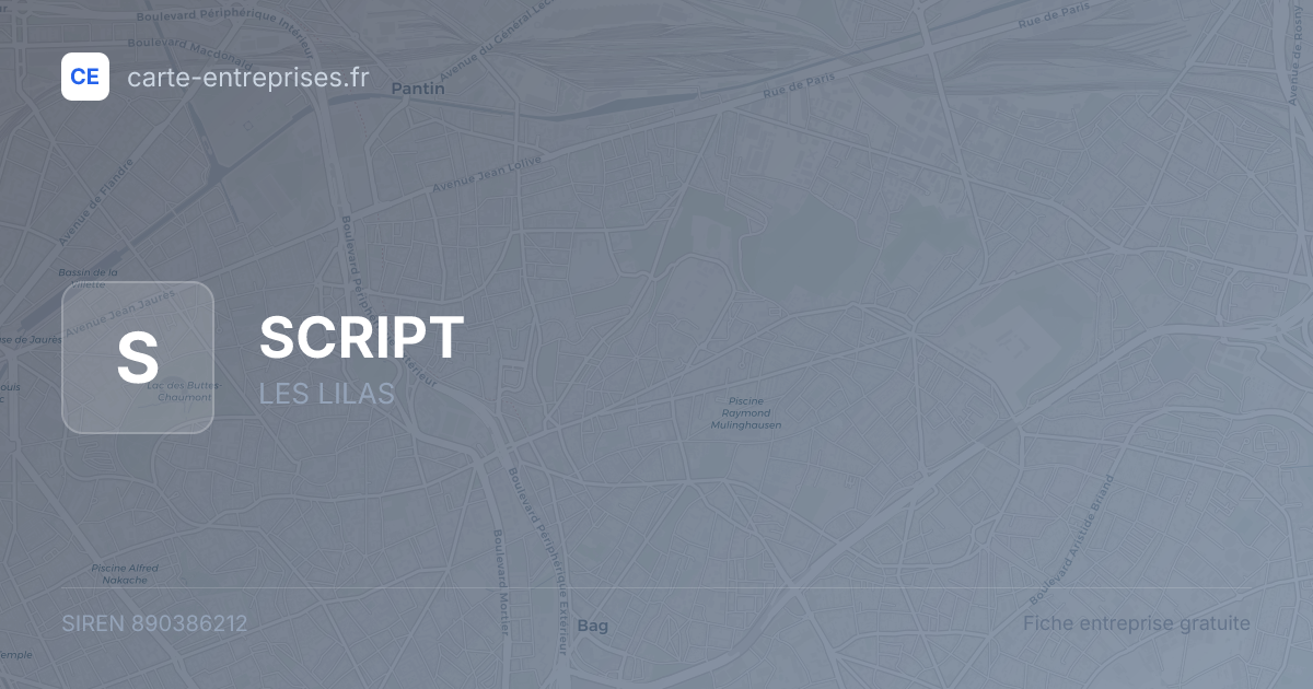 SCRIPT — 890386212 — fiche entreprise