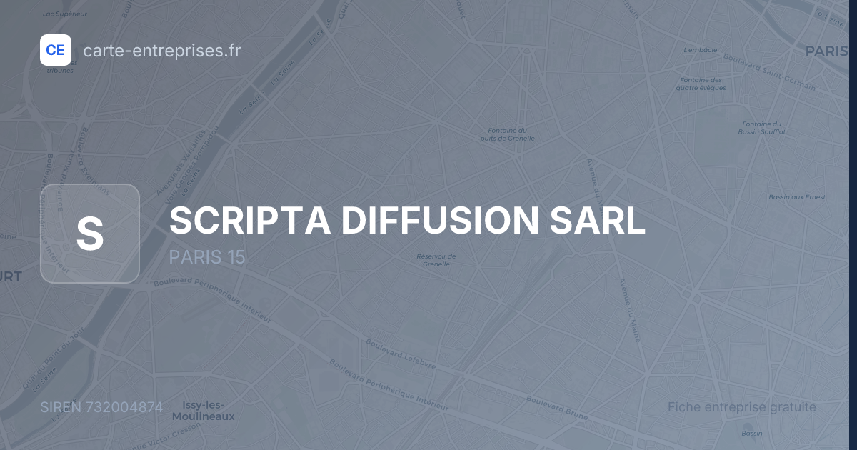 SCRIPTA DIFFUSION SARL — 732004874 — fiche entreprise
