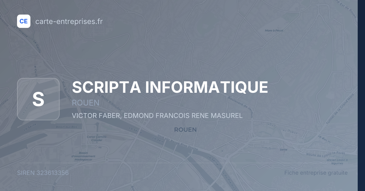 SCRIPTA INFORMATIQUE — 323613356 — fiche entreprise