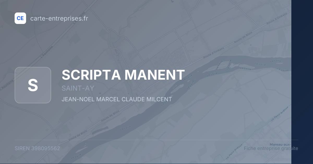 SCRIPTA MANENT — 398095562 — fiche entreprise