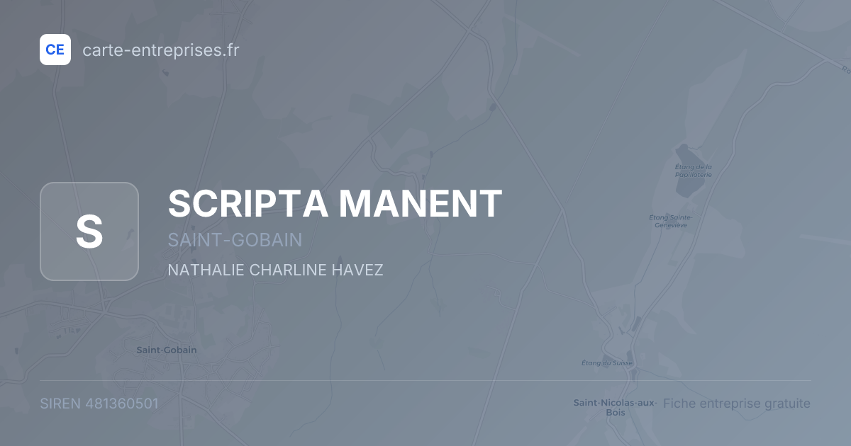 SCRIPTA MANENT — 481360501 — fiche entreprise