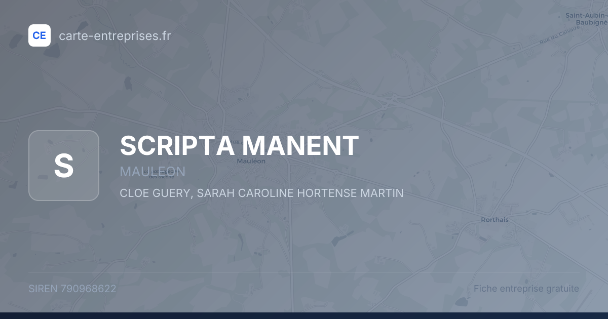 SCRIPTA MANENT — 790968622 — fiche entreprise